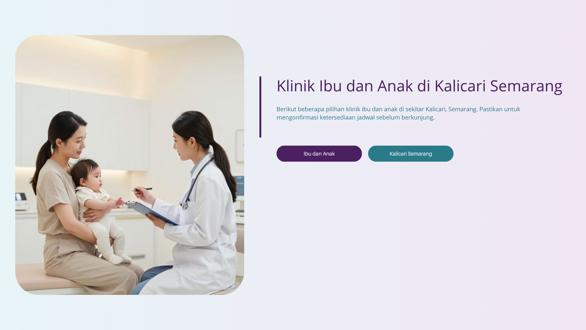 Klinik Ibu dan Anak di Kalicari Semarang