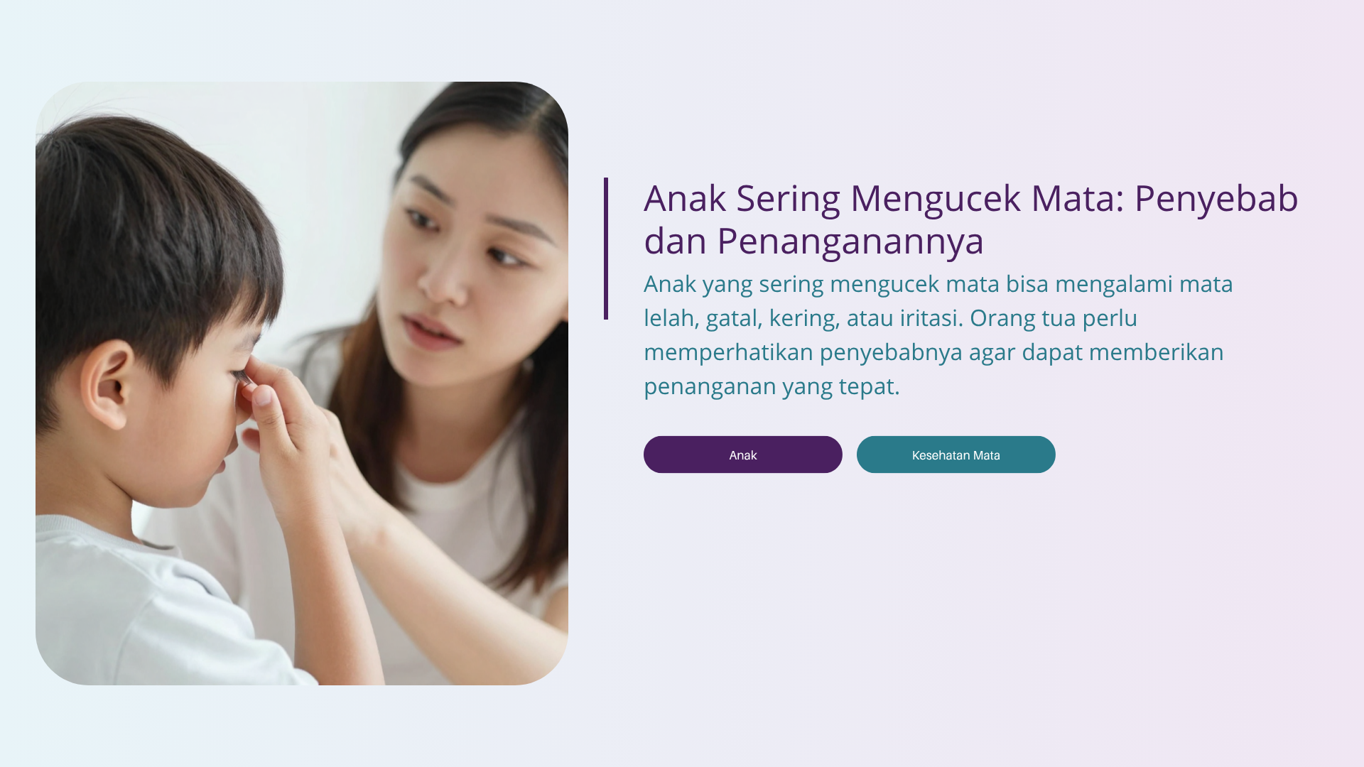 Anak Sering Mengucek Mata: Penyebab dan Penanganannya