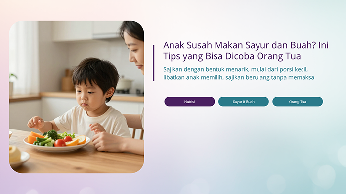 Anak Susah Makan Sayur dan Buah? Ini Tips yang Bisa Dicoba Orang Tua