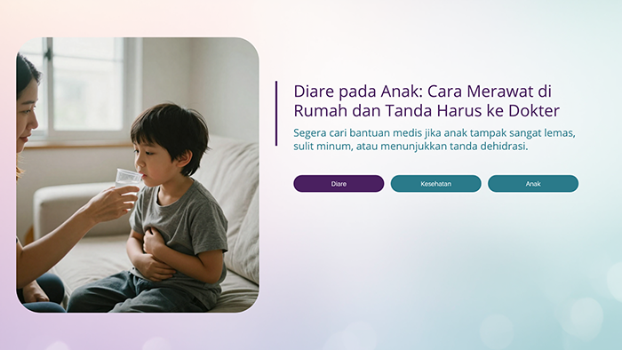 Diare pada Anak: Cara Merawat di Rumah dan Tanda Harus ke Dokter