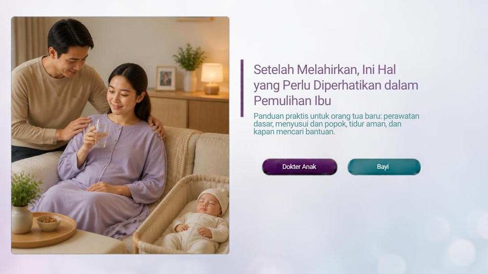 Setelah Melahirkan, Ini Hal yang Perlu Diperhatikan dalam Pemulihan Ibu